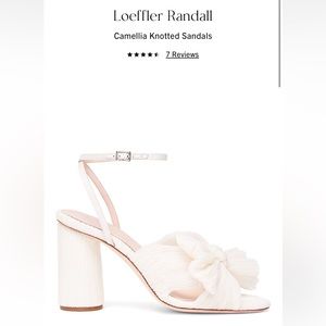 Loeffler Randall Camellia Knotted Sandals, pearl 3.5 in heel